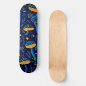 Neon Mushrooms Skateboard Vibes (Voorkant)