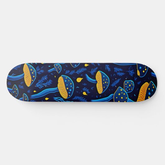 Neon Mushrooms Skateboard Vibes (Horizontaal)