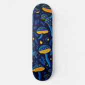Neon Mushrooms Skateboard Vibes (Voorkant)
