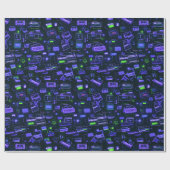Neon muziek inpakpapier (Vlak)