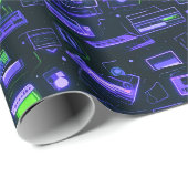 Neon muziek inpakpapier (Rol Hoek)