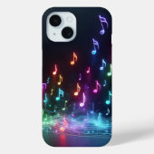 Neon muzieknoten Case-Mate iPhone case (Achterkant)
