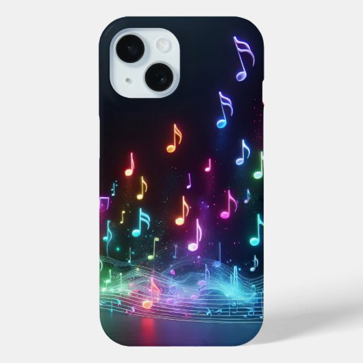 Neon muzieknoten Case-Mate iPhone case (Achterkant)