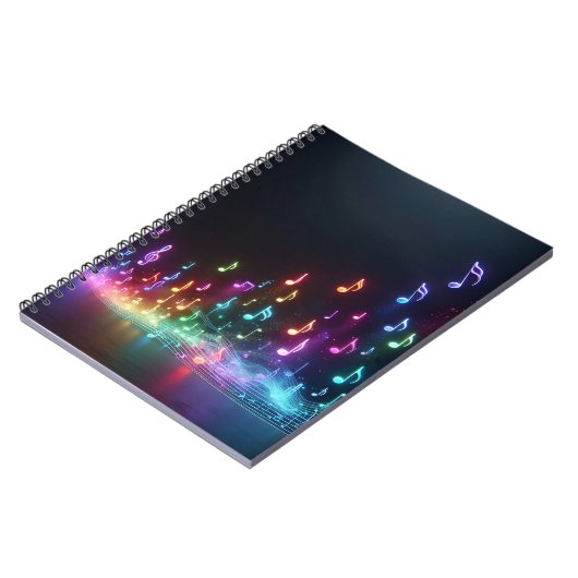 Neon muzieknoten notitieboek (Linkerzijde)