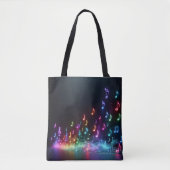 Neon muzieknoten tote bag (Voorkant)