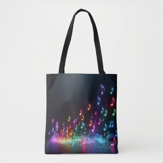 Neon muzieknoten tote bag (Voorkant)