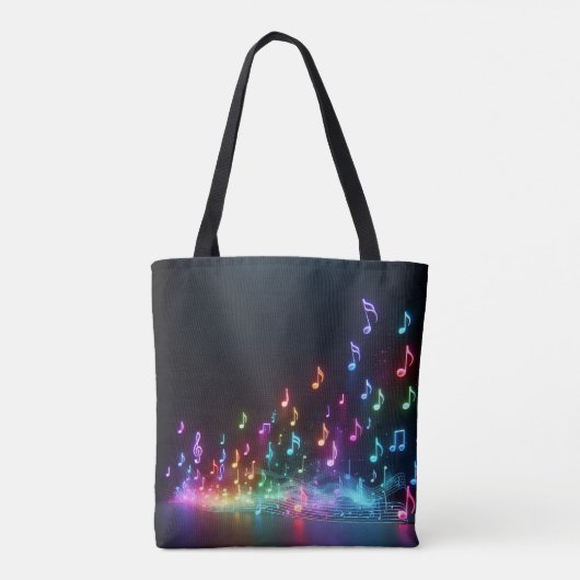 Neon muzieknoten tote bag (Achterkant)