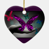 Neon Mystic Butterflies Keramisch Ornament (Achterkant)