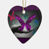 Neon Mystic Butterflies Keramisch Ornament (Links)