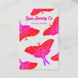 Neon Mystical Luna Moth Business Card Visitekaartje