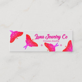 Neon Mystical Luna Moth Jewelry Stud Business Card Mini Visitekaartje