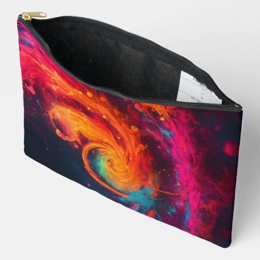 Neon Mystical Swirls Print Canvas tas (Open)