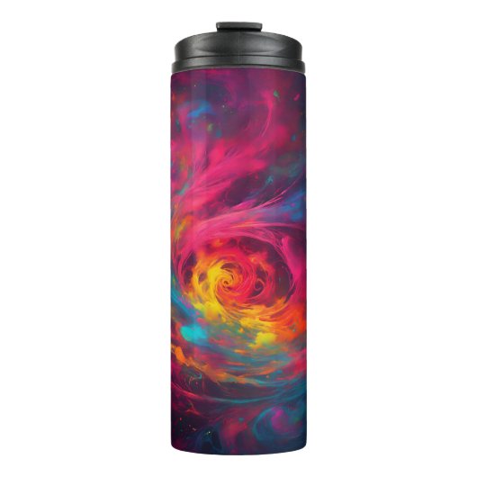 Neon Mystical Swirls Thermal Tumbler Thermosbeker (Voorkant)