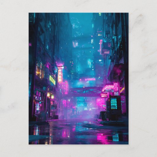 Neon Na Middernacht Briefkaart (Voorkant)