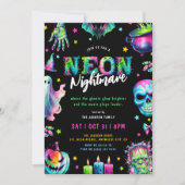 Neon Nachtmerrie Halloween Feest Kaart (Voorkant)