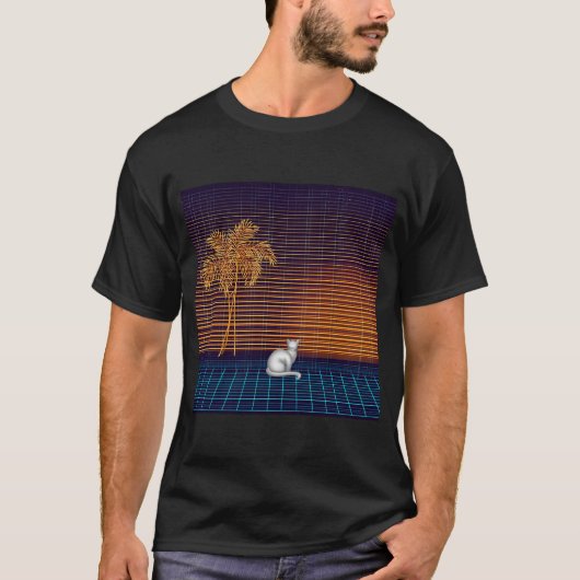 Neon Nachtwacht Kat T-shirt (Voorkant)