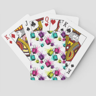 Neon Nagellak Patroon Pokerkaarten