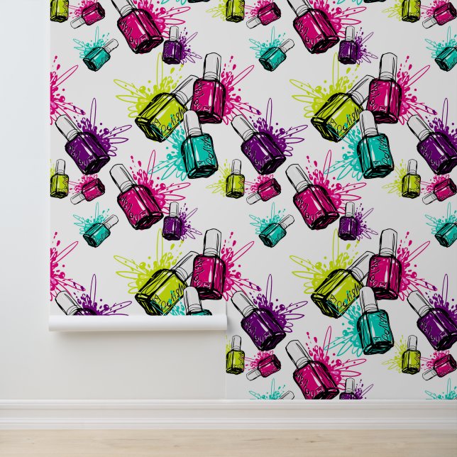 Neon Nail Pools patroon Behang (Applicatie)