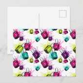 Neon Nail Pools patroon Feestdagenkaart (Voorkant / Achterkant)