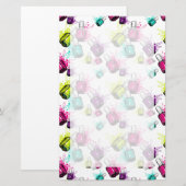 Neon Nail Pools patroonpatroon Briefpapier (Voorkant / Achterkant)