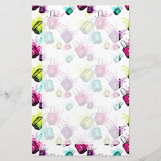 Neon Nail Pools patroonpatroon Briefpapier (Voorkant)