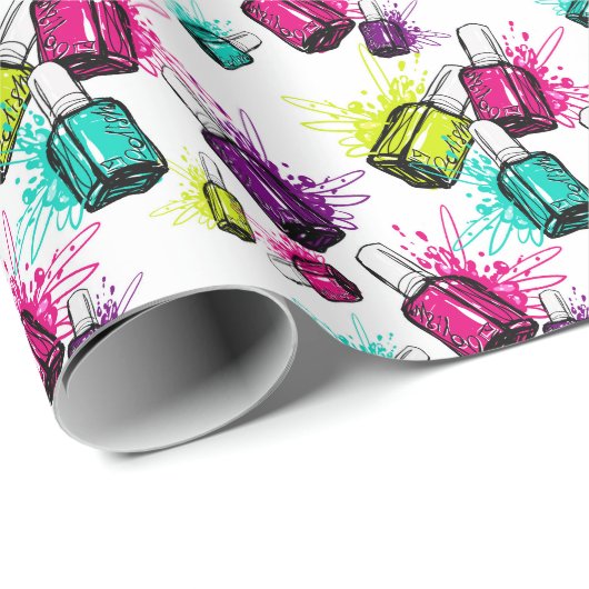 Neon Nail Pools patroonpatroon Cadeaupapier (Rol Hoek)