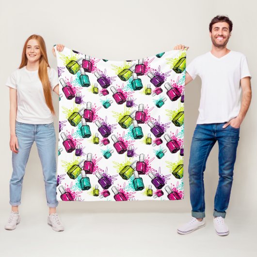 Neon Nail Pools patroonpatroon Fleece Deken (In situ)