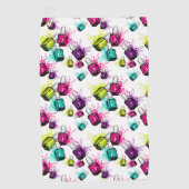 Neon Nail Pools patroonpatroon Golfhanddoek (Voorkant)