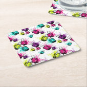 Neon Nail Pools patroonpatroon Kartonnen Onderzetters (Schuin)