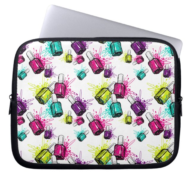 Neon Nail Pools patroonpatroon Laptop Sleeve (Voorkant)