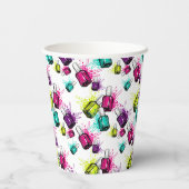 Neon Nail Pools patroonpatroon Papieren Bekers (Achterkant)