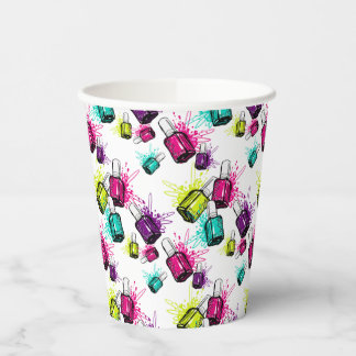 Neon Nail Pools patroonpatroon Papieren Bekers