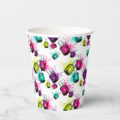 Neon Nail Pools patroonpatroon Papieren Bekers (Voorkant)