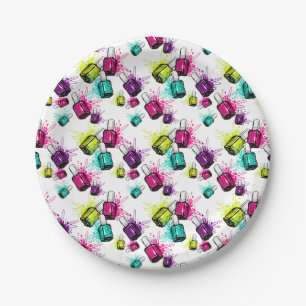 Neon Nail Pools patroonpatroon Papieren Bordje