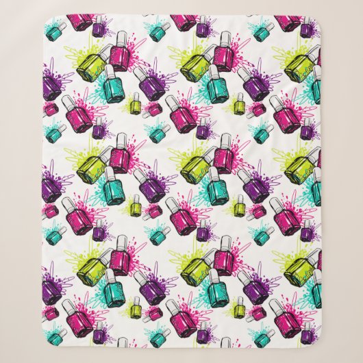 Neon Nail Pools patroonpatroon Sherpa Deken (Voorkant)