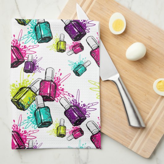 Neon Nail Pools patroonpatroon Theedoek (Quarter Fold)