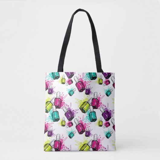 Neon Nail Pools patroonpatroon Tote Bag (Voorkant)