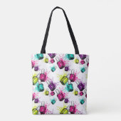 Neon Nail Pools patroonpatroon Tote Bag (Achterkant)