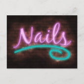 Neon Nails-bord Briefkaart (Voorkant)