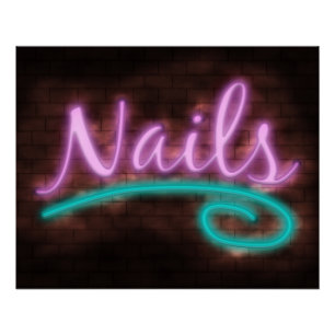 Neon Nails-bord Perfect Poster