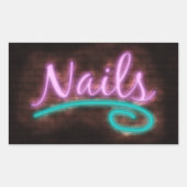 Neon Nails-bord Rechthoekige Sticker (Voorkant)