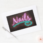 Neon Nails-bord Rechthoekige Sticker (Envelop)