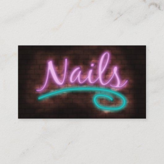 Neon Nails-technicus Visitekaartje (Voorkant)