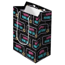 Neon Name Day Sign On Brick Medium Cadeauzakje