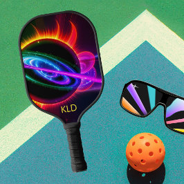 Neon Nebula met monogram Pickleball Paddle