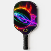 Neon Nebula met monogram Pickleball Paddle (Voorkant)