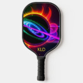 Neon Nebula met monogram Pickleball Paddle (Achterkant)