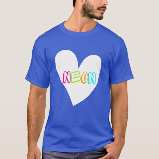 Neon Neon Hart WHT T-shirt (Voorkant)