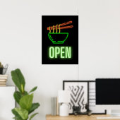 Neon Neondle Bowl Open Sign Poster (Thuiskantoor)