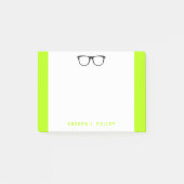 Neon Nerdy Black Glasses Custom Post-It Post-it® Notes (Voorkant)